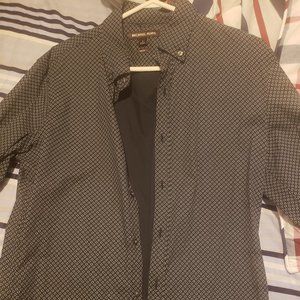 Michael Kors Black/White Mens Stretch Dress Shirt